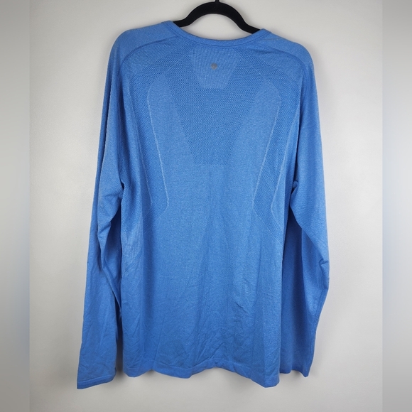 Lululemon Metal Vent Long Sleeve Henley Shirt Blue Mens Size XXL. - Picture 2 of 6